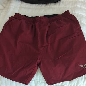 Squat Wolf Men's Dark Red Athletic Shorts Size Large